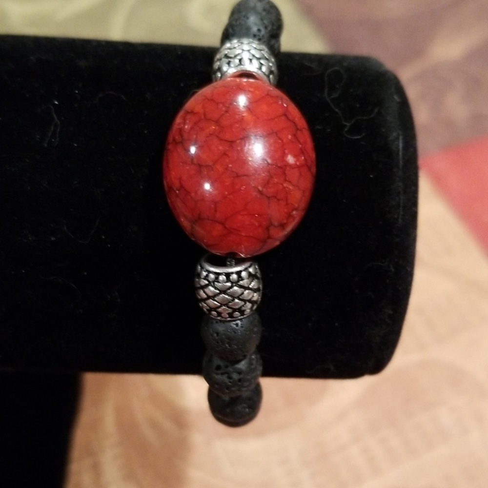 !!!!SOLD!!!!!Lava stone bracelet - Picture 2 of 2